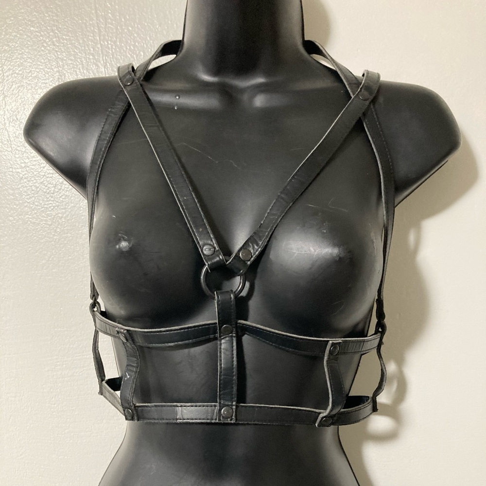Vtg lip service leather bra harness - Picture 1 of 1